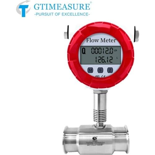 High Temperature Turbine Flow Meter Sensor Clamp Connection Alcohol/Water/Milk/Oil/Fuel/Diesel Flow Measurement