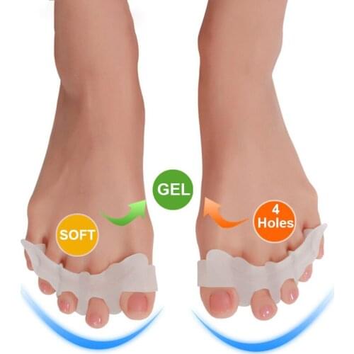 2Pairs High Quality Five toes Corrective Silicone Foot Care Tool Toe Separator Straightener Spreader Correction Hallux Valgus