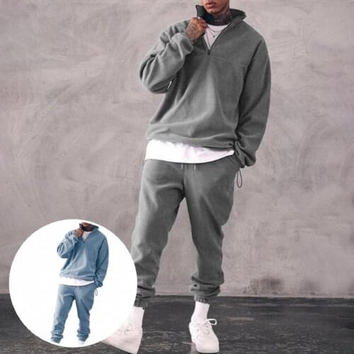 Elastic Waist 2 Pieces Pockets Long Pants Sweatshirt Sports Suit for Sports