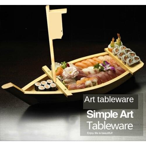 80cm Sushi Boat Wooden Boat Japanese Sashimi Boat Boutique Bamboo Dragon Boat Luxury Sashimi Plate Hot Pot Boat