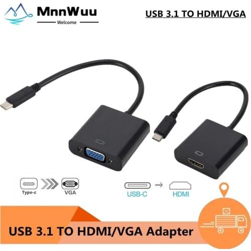 USB C TO HDMI adapter USB C TO VGA adapter USB 3.1 to VGA for Macbook 12-inch Lumi pixel 950xl USB C TO VGA Converter