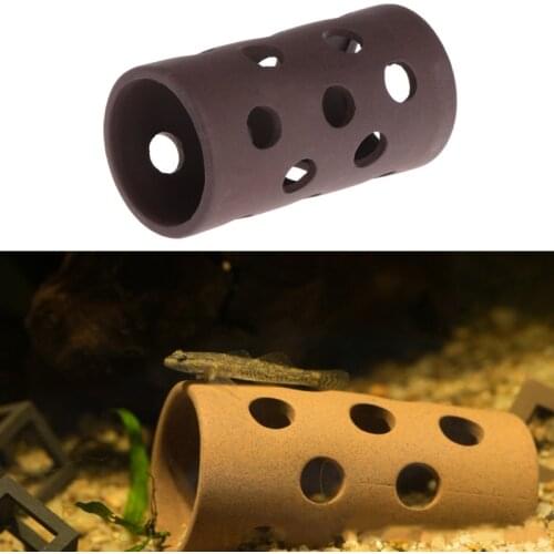 Aquarium Tank Tube Breeding Hiding Cave Shelter With Holes For Fish Shrimp Plant