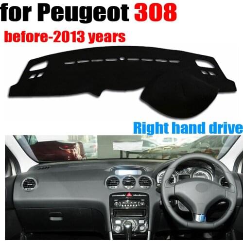 RKAC Car dashboard covers mat for Peugeot 308 before-2013 years Right hand drive dashmat pad dash cover auto stickers