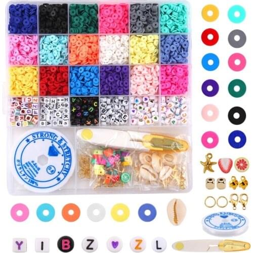 Polymer Clay Beads Colorful Round Handmade Necklace Bracelet Earring Pendant