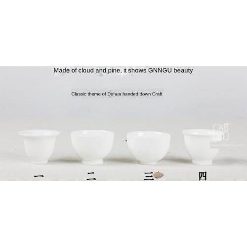 Dehua Ceramic Whiteware High-Grade Jade Porcelain Teacup Ganoderma Lucidum White Tea Cup High Temperature Ceramic Teacups