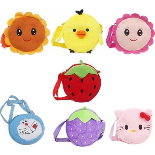 Baby Cartoon Cute Animal Plush Backpack Mini Single Shoulder Bags Kids Soft Plush Cross Body Bags Gifts For Boys And Girls