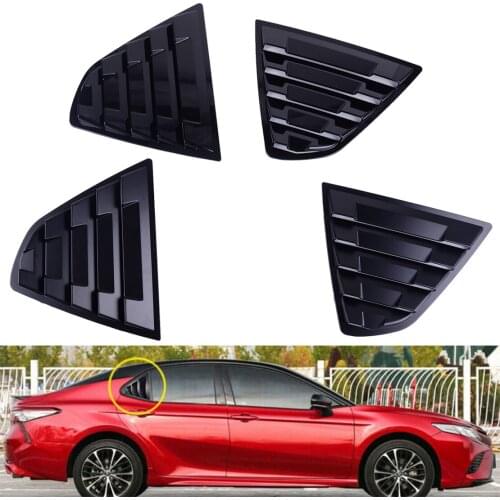DWCX Plastic Black Car Rear Window Louver Sun Shade Vent Cover Fit for Toyota Camry Sedan 2018 2019