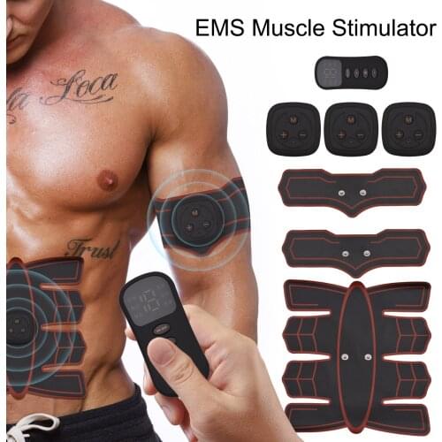EMS Muscle Stimulator Abdominal Trainer Smart Fitness Abdominal Training Electric Body Butt Weight Loss Slimming Device Massager