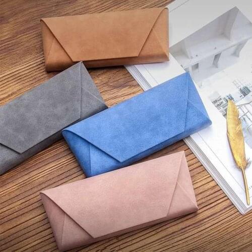 Glasses Cases Female Simple Fashion Portable Retro Leather Frosted Compression Male Portable Storage Sunglasses D0G1