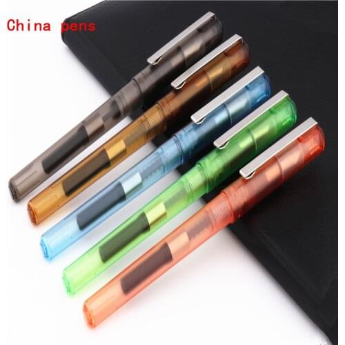 JINHAO 991 All Transparent 5 Color Students practice office stationery Fine nib fountain pen New