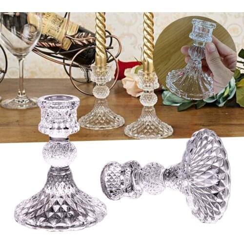 Classic Glass Candlestick Holder Exquiste Style Durable Long Lasting Stable Base Easy to Clean Best Decoration for Room can CSV