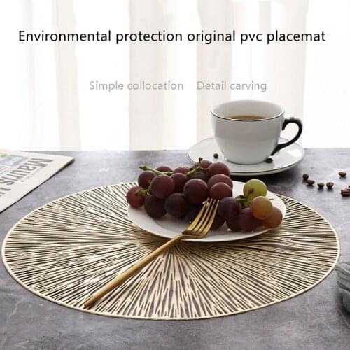 Fashion Table Hollow Out Placemats Non Slip Heat Insulation Round Table Mats for Kitchen Dining Decoration