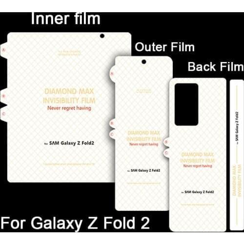 100 Sets Unbreakable Membrane Screen Protector For Samsung Galaxy Z Fold 2/Fold 3 Back Hydrogel Film Soft Screen Protector