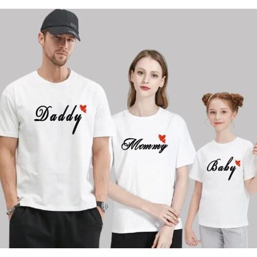 Matching Family T-shirts Mother Father Daughter Son Outfit Mommy Daddy Baby Girl Boy Clothing Set Women Men Children T Shirt