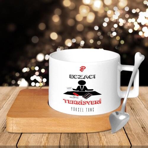 Personalized Professional Pharmacist Technologist Wood Altlıklı Ceramic Cup-1