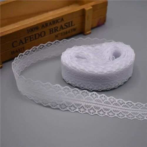 High quality White 10 yards Lace Ribbon Tape Width 28MM Trim DIY Embroidered Net Cord For Sewing Decoration african lace fabric