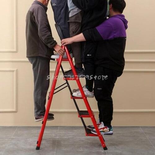 Space Saving Climbing Folding Herringbone Ladder Four Step Five Step Seven Step Construction Foot Pad Portable Household Ladder
