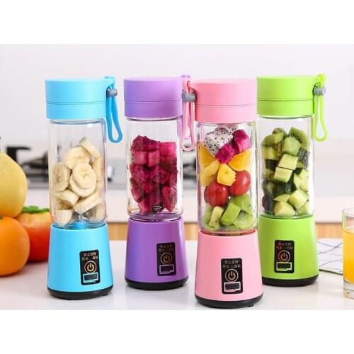 380ml 4/6 Blades Mini Portable Electric Fruit Juicer USB Rechargeable Smoothie Maker Blender Machine Sports Bottle Juicing Cup