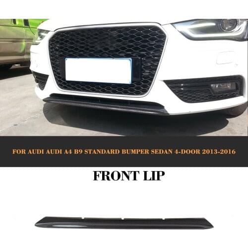Carbon Fiber Front Bumper Chin Lip Spoiler for Audi A4 B9 Standard Bumper Sedan 4 Door 2013 - 2016