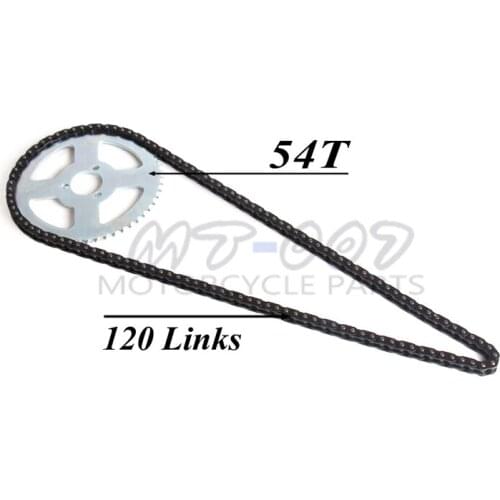 T8F chain set and 54T Chain plate for mini moto atv quad 2 stroke 47cc 49cc motorcycle engine parts accessories