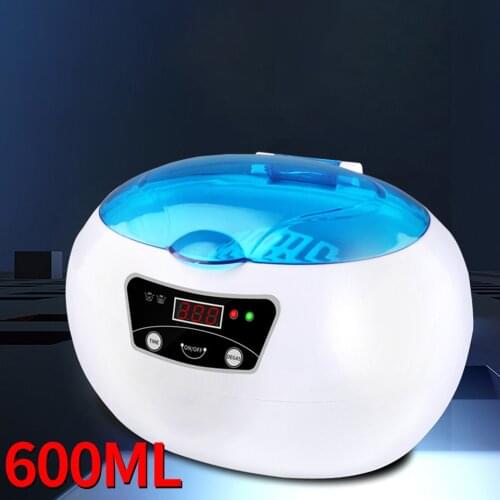 Ultrasonic Cleaner with Digital Timer Professional Mini Ultrasound Cleaning Machine for Jewelry Glasses Denture Ring White UK