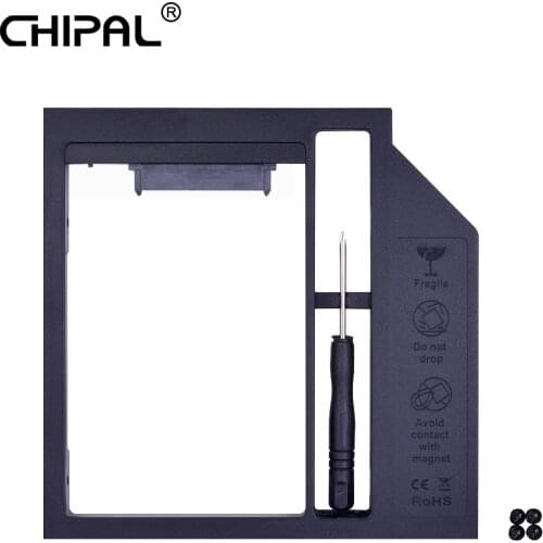 CHIPAL Universal 2nd HDD Caddy 9mm SATA 3.0 for 2.5" 9.5mm 7mm SSD Case Hard Disk Drive Enclosure for Laptop CD DVD ROM Optibay