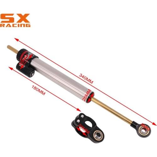 Motorcycle CNC Universal Adjustable Damper Steering Stabilize For YAMAHA KTM KAWASAKI SUZUKI HONDA EXC SX YZ KX CR 340mm 250mm
