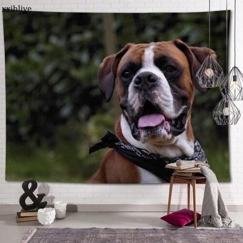 Animal BULLBOXER Dog Tapestry Customizable Bohemian Wall Hanging Room Carpet HD Tapestries Art Home Decoration Accessories