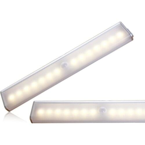 1pcs LED Cabinet PIR Motion Detector Sensor Closet Night Light Lamp 14LEDs Induction Wardrobe Step Lights Bar Lighting Dropship