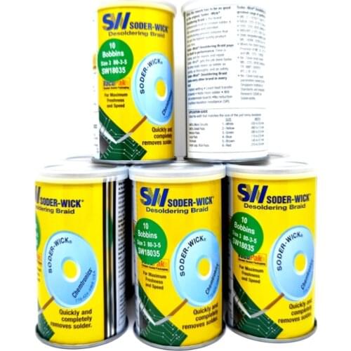 10pcs/lot Tank Superior Quality Anti-static De-soldering braid Wick USA SW original Chemtronics SODER WICK solder remove belt