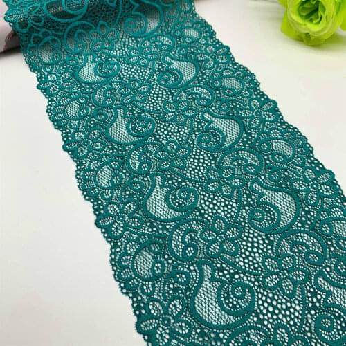 3y/lot 20cm Stretch Elastic Lace Trim Blackish Green DIY Craft Sewing Supplies Dress Fabric Accessory For Bikini Underware Lace