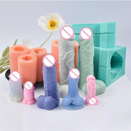 3d Sexy Penis Silicone Body Mold Different Size Joke Gifts Sugar Chocolate Cake Making Resin Torso People Organ Candle Shape