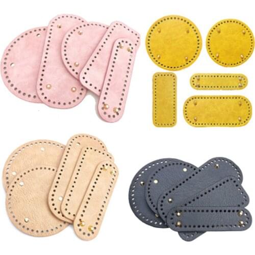 5 Types High Qualtiy Round Leather Bottom With Holes Rivet For Knitting Bag Handbag Diy Women Shoulder Crossbody Bag Accessories
