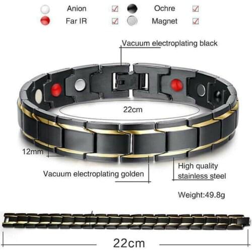 Titanium Steel MagneticTherapy Bangle Bracelets Therapeutic Energy Healing Powerful Magnets Bracelet Improve Blood Circulation
