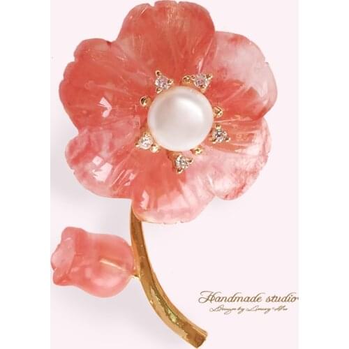 CCijiNG Handmade Pearl Flower Brooches For Women Fashion Beautiful Lady Sweater Suit Gift Spring XZ2003