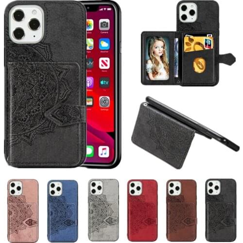 Fashion Wallet Phone Case for iPhone 11 Pro Max SE 2020 12 Mini XR XS X 6S 7 8 Plus Fundas Shockproof Card Slot Lanyard Cover