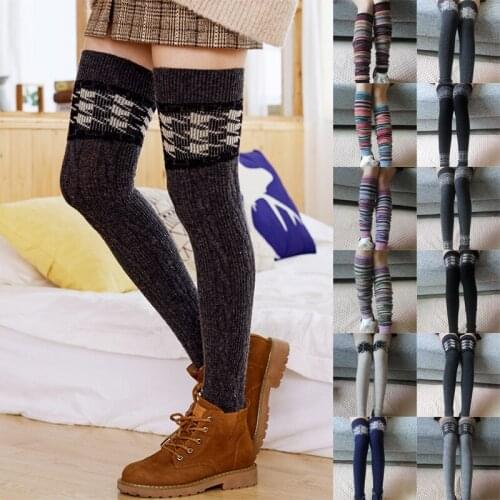 1 Pair Stockings Women Long Boot Cuffs Slim Leggings Girls Japanese And Korean Bohemian Thick Wool Pile Pile Socks Student Tube