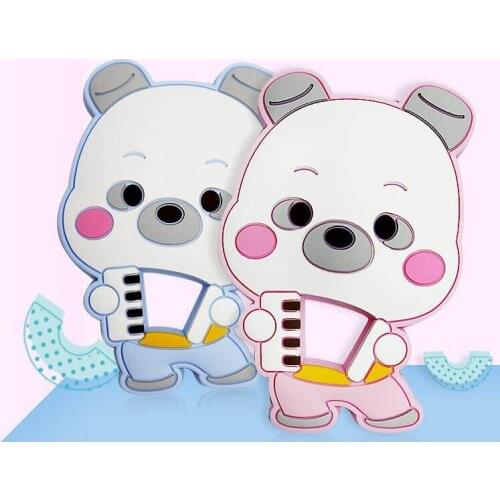 15Pcs/lot Baby Silicone Cute Performer Bear Multi-color Molars Cartoon Hand-toothed Teether Soothing Infant Kids Care Toys