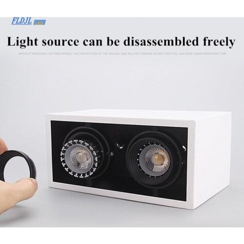 Dimmable LED COB 10w 14W 20W surface mounted GU10 square rotating LED spotlight AC85-265