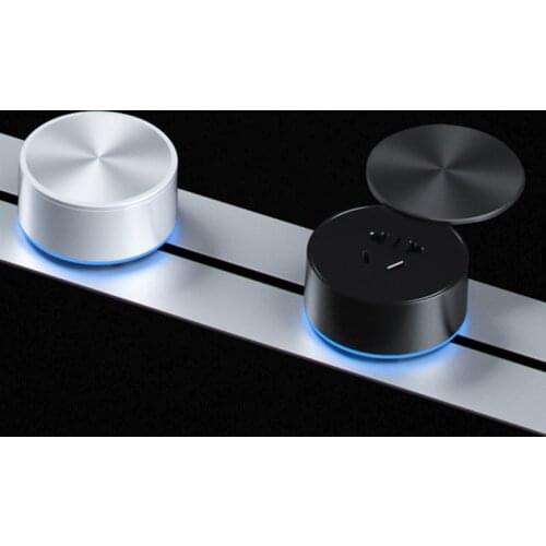 EU Ameria Germany France Italy British Plug Electrical Socket Outlet USB Moverable Adapter for Power Track Black Silver LED Blue