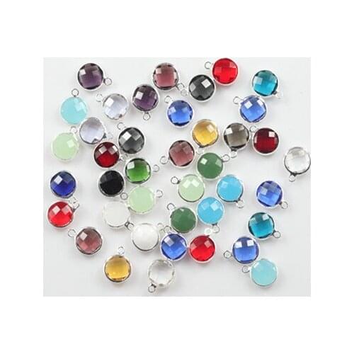 Round Shape Colourful Faceted Connector Pendent Crystal Bezel Connector Crystal Charm High Quality for Jewelry Making 10mm
