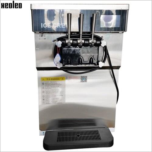 XEOLEO Commercial Ice cream machine 30L/h 3 Flavors Soft Ice cream with Night mode/Pre-cooling 3000W Desktop Ice cream maker