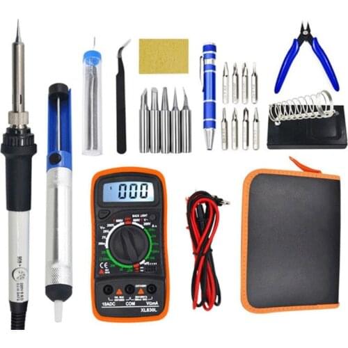Electric Soldering Iron Kit 110V 220V 80W Welding Iron Kit with Intelligent Digital Multimeter for Home DIY Use