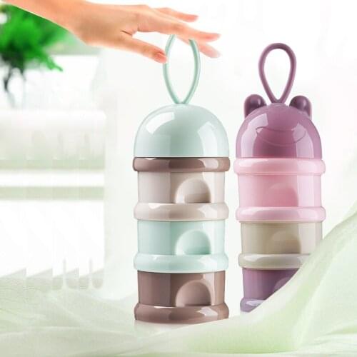 3 layer Frog Style Portable Baby Food Storage Box Essential Cereal Cartoon Milk Powder Boxes Toddle Kids Formula Milk Container