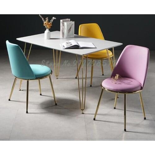 Nordic dressing manicure stool backrest leather dining chair modern minimalist makeup chair net red ins light luxury dining tabl