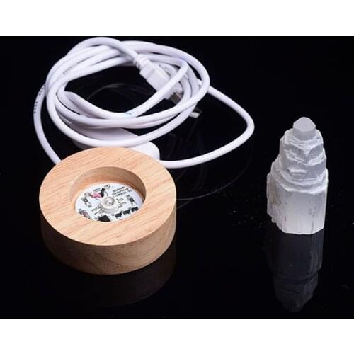 Selenite Crystal Lamp Gemstone Castle LED Light with Dimmer Crystal Salt Rechargeable Modern Bedside Home Kids Room Decor