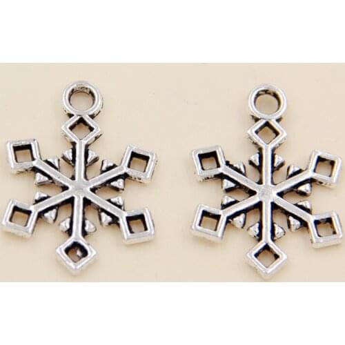 2019 Top Fashion Time-limited Trendy Metal For Jewelry Making Wholesale 60pcs Tibetan Snowflake Charms Pendants 15x20mm