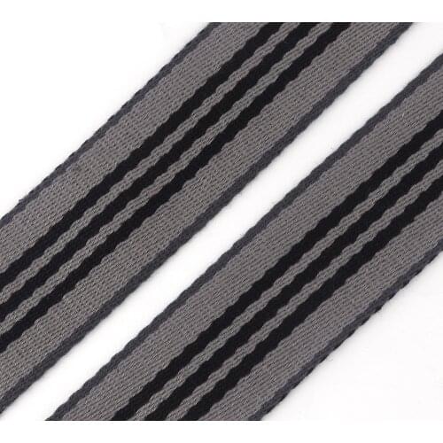 Webbing Double-Sided Stripes Gray Stripe Fabric Webbing Belt Strap Purse Strap Canvas webbing Dog Collar Webbing Dog Leash