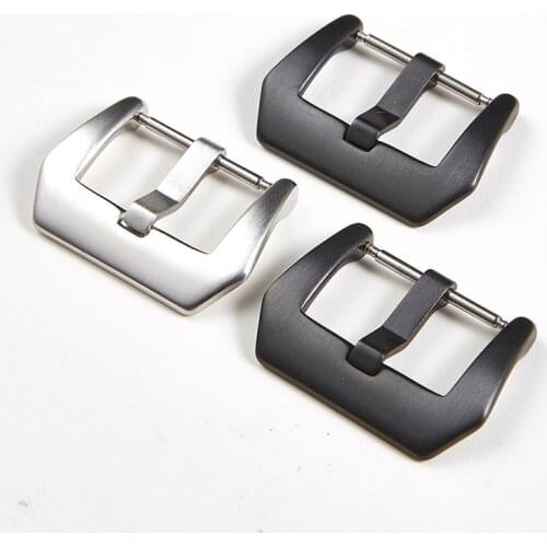 Metal Watch Buckle Men Watchband Strap Silver Black Brushed 316L Stainless Steel Clasp Accessories 16MM 18mm 20mm 22mm 24mm 26mm