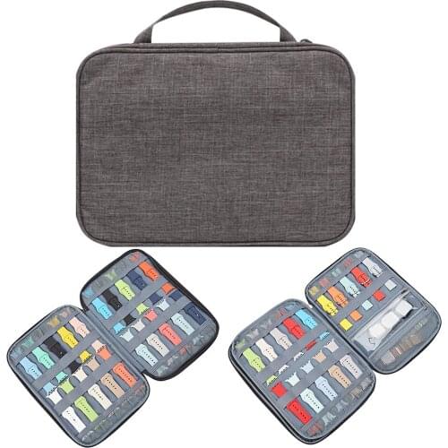 Multifunction Portable Watch Strap Organizer Watch Band Box Storage Bag Watchband Holder Watch Travel Case Pouch Gray Black
